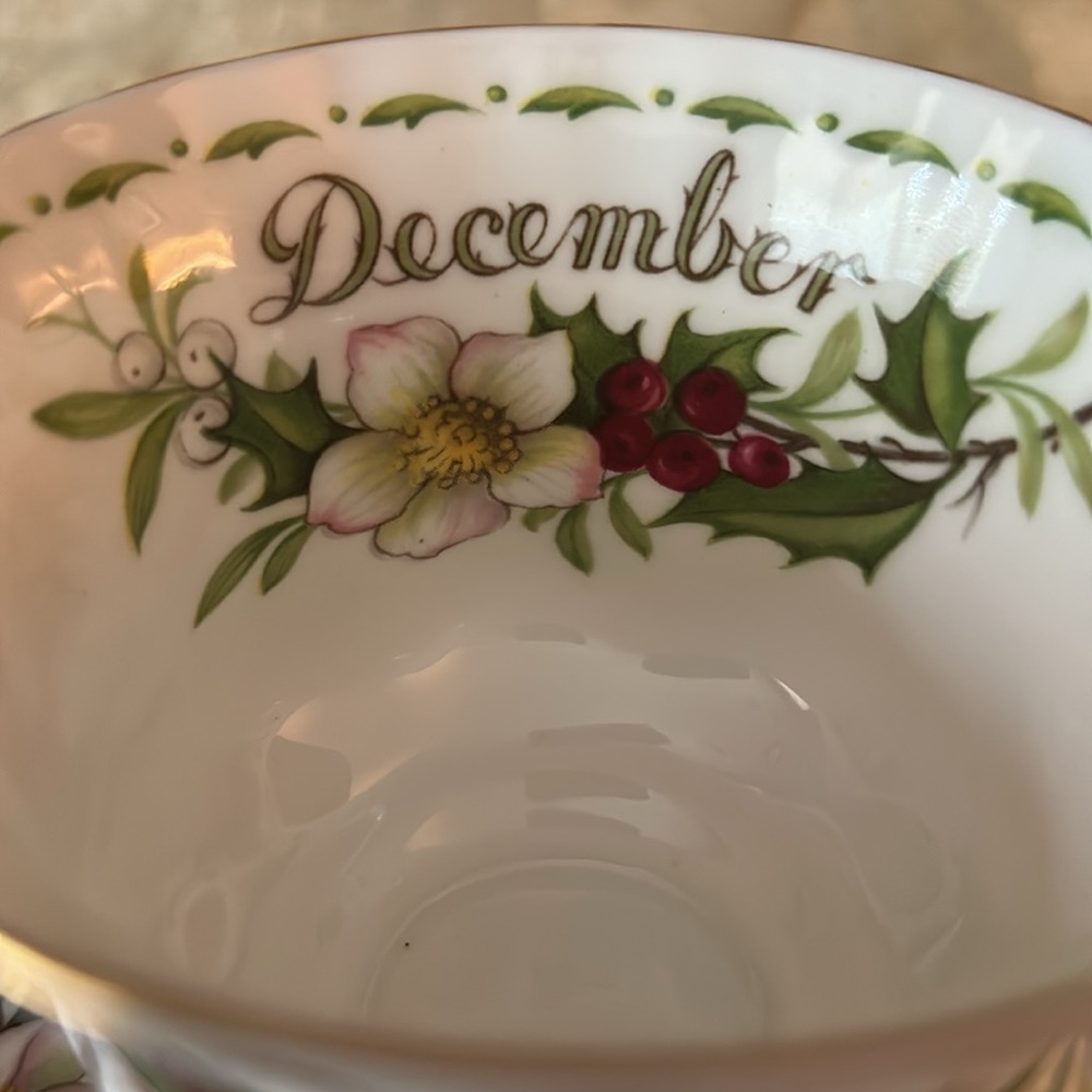 Royal Albert December Bone China Tea Cup & Saucer - Picture 5 of 11